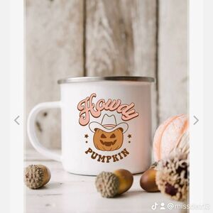 Halloween pumpkin howdy campfire mug